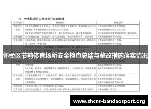 怀柔区节前体育场所安全检查总结与整改措施落实情况