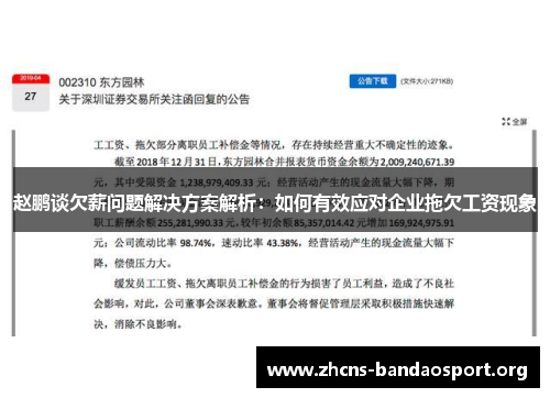赵鹏谈欠薪问题解决方案解析:如何有效应对企业拖欠工资现象 赵鹏谈欠薪问题解决方案解析:如何有效应对企业拖欠工资现象