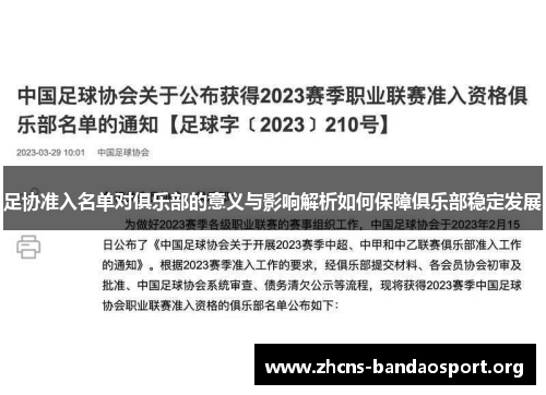 足协准入名单对俱乐部的意义与影响解析如何保障俱乐部稳定发展 足协准入名单对俱乐部的意义与影响解析如何保障俱乐部稳定发展